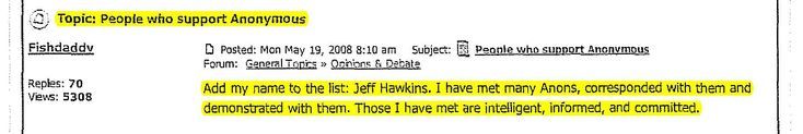 Jeff Hawkins describes members of cyber-terrorist group Anonymous as “intelligent, informed and committed.”